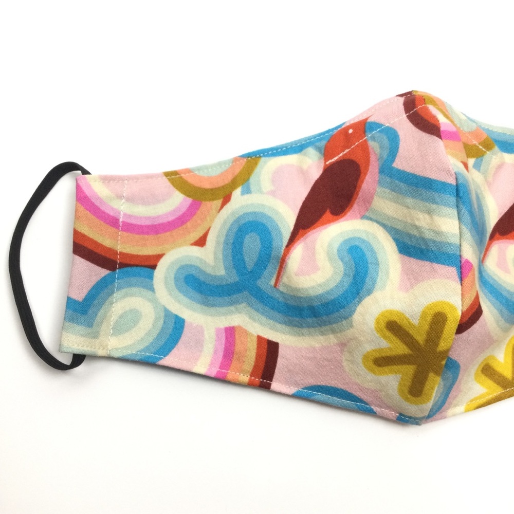 Pink Rainbow Swirl Bird Face Mask, Filti Filter - Picture 5 of 16